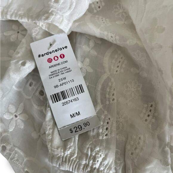 Ardene eyelet off the shoulder cropped summer top - Picture 7 of 8